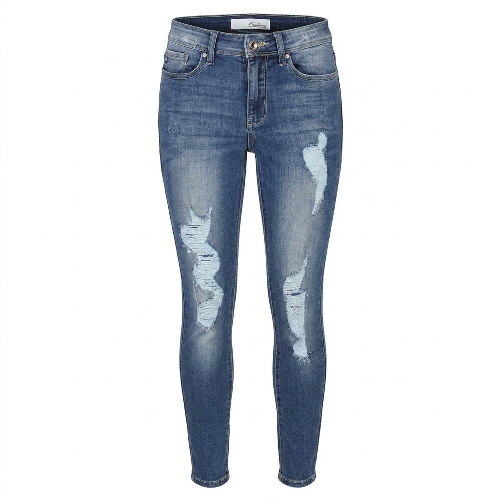 KanCan Blue Medium Wash Distressed Ripped Skinny Denim Jeans Women Size 5
